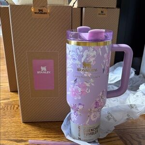 Stanley Lavender Floral Tumbler with Gold Accents